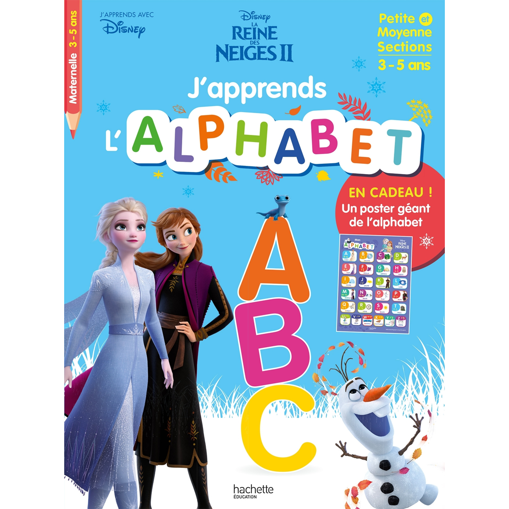Disney - J'apprends l'alphabet avec la Reine des Neiges 2 (dès 3 ans) (Broché)