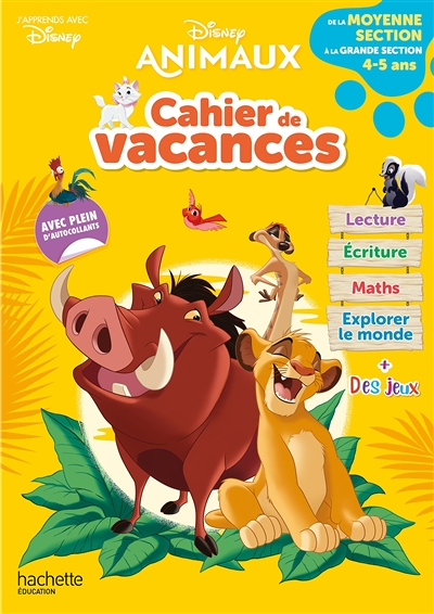 Disney animaux - De la Moyenne à la Grande Section - Cahier de vacances 2023 (Broché)