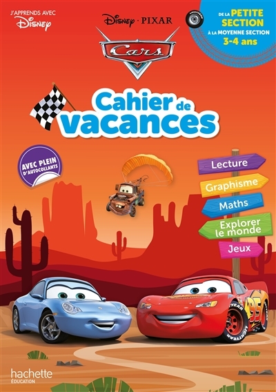 Disney - Cars - Cahier de vacances 2023, de la Petite Section à la Moyenne section (Broché)