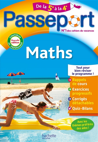 Passeport Maths De la 5e à la 4e - Cahier de vacances 2023 (Broché)