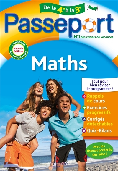 Passeport Maths De la 4e à la 3e - Cahier de vacances 2023 (Broché)