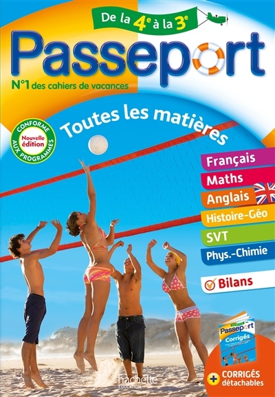 Passeport Toutes les matières De la 4e à la 3e - Cahier de vacances 2023 (Broché)