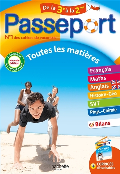 Passeport Toutes les matières De la 3e à la 2nde - Cahier de vacances 2023 (Broché)