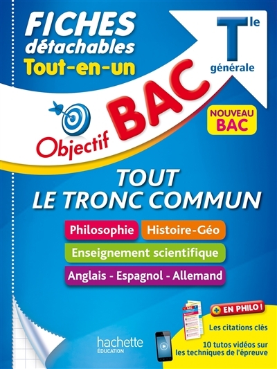 Objectif BAC Fiches détachables enseignements communs Terminale (Broché)
