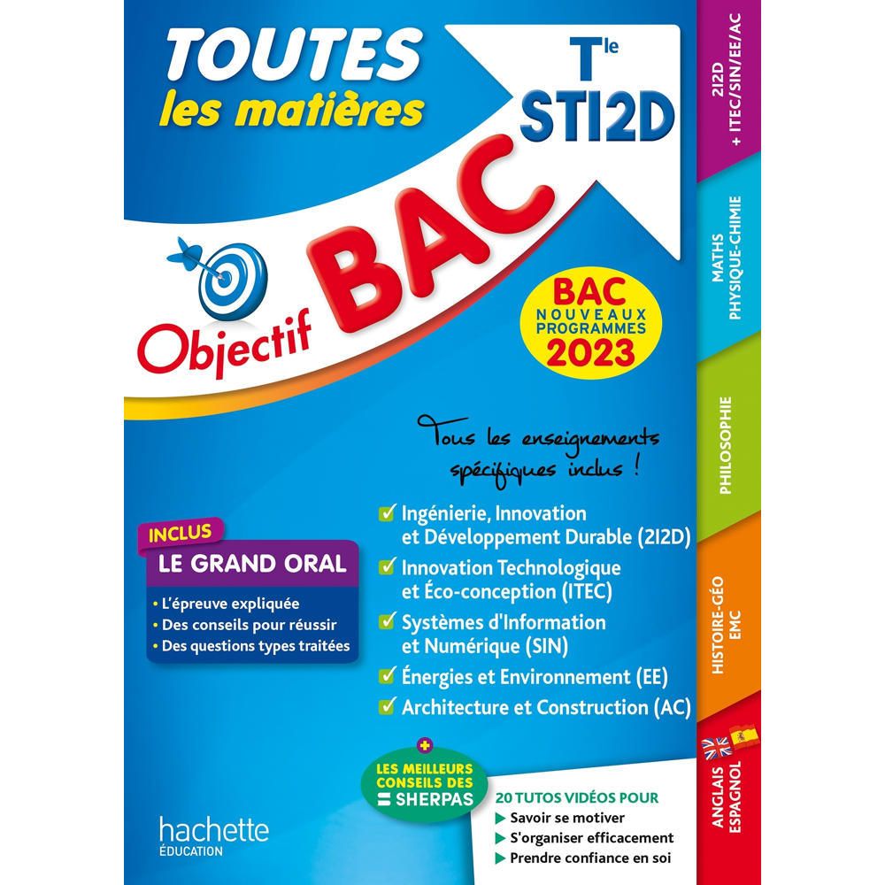Objectif BAC 2023 Term STI2D Toutes les matières (Broché)