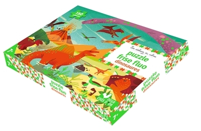 puzzle frise fluo dinosaures - 150 pièces (Coffret)