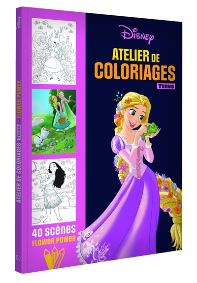 DISNEY TEENS - ATELIER DE COLORIAGES - Flower Power (Broché)