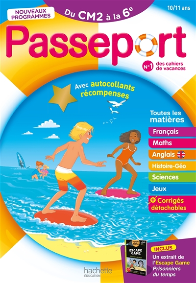 Passeport - Du CM2 à la 6ème 10/11 ans - Cahier de vacances 2023 (Broché)