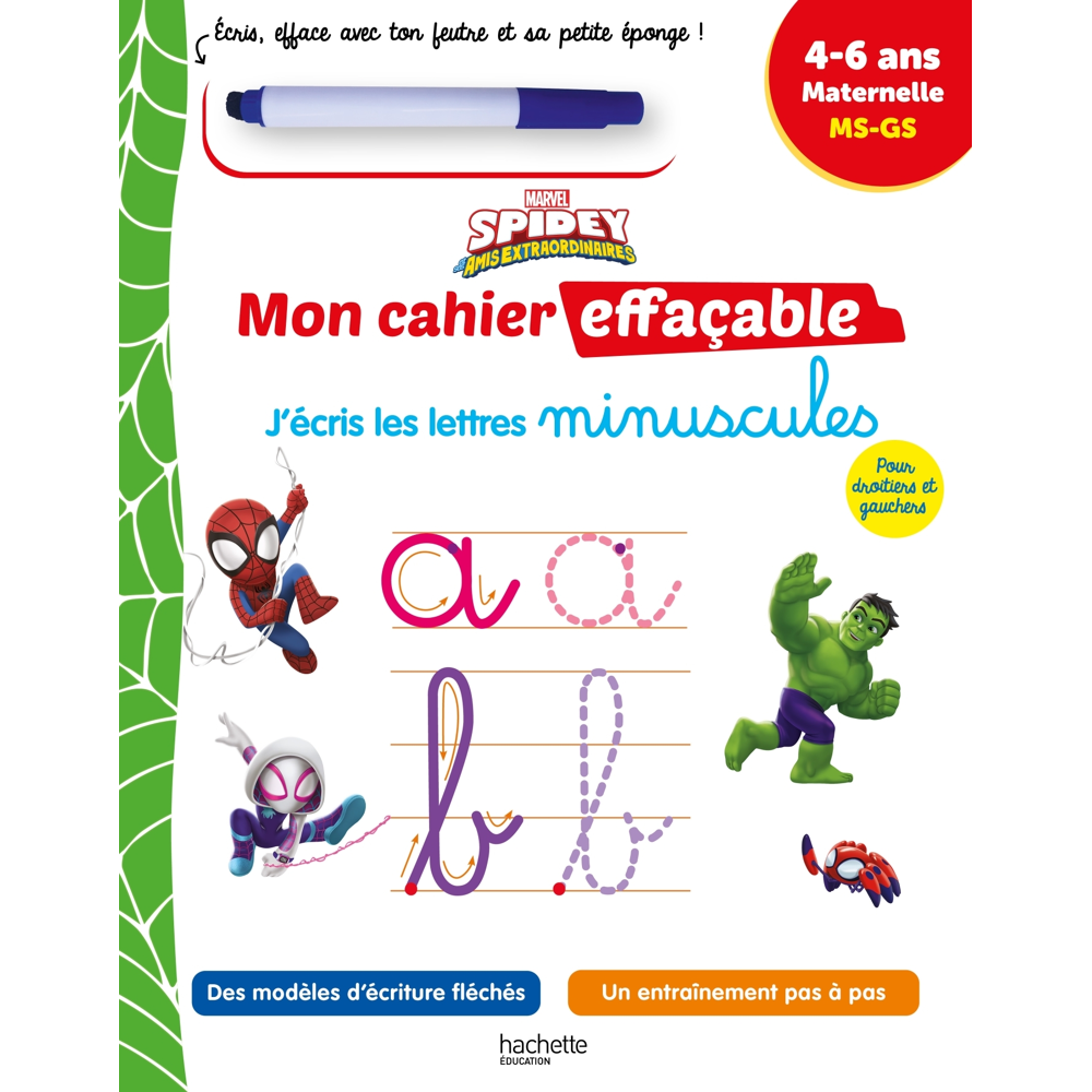Disney - Spidey et ses amis extraordinaires - Mon cahier effaçable - J'écris les minuscules (Carton
