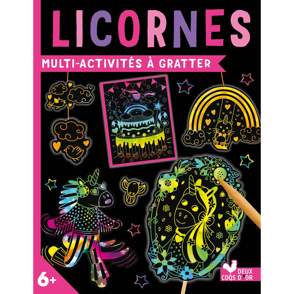Multi-activités à gratter - Licornes (Pochette)