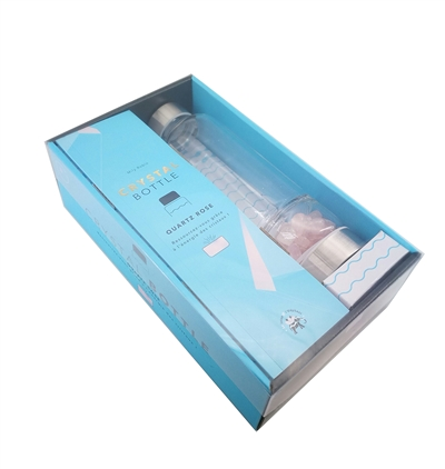 Coffret Crystal Bottle - Quartz rose - ressourcez-vous grâce à l'énergie des cristaux (Coffret)