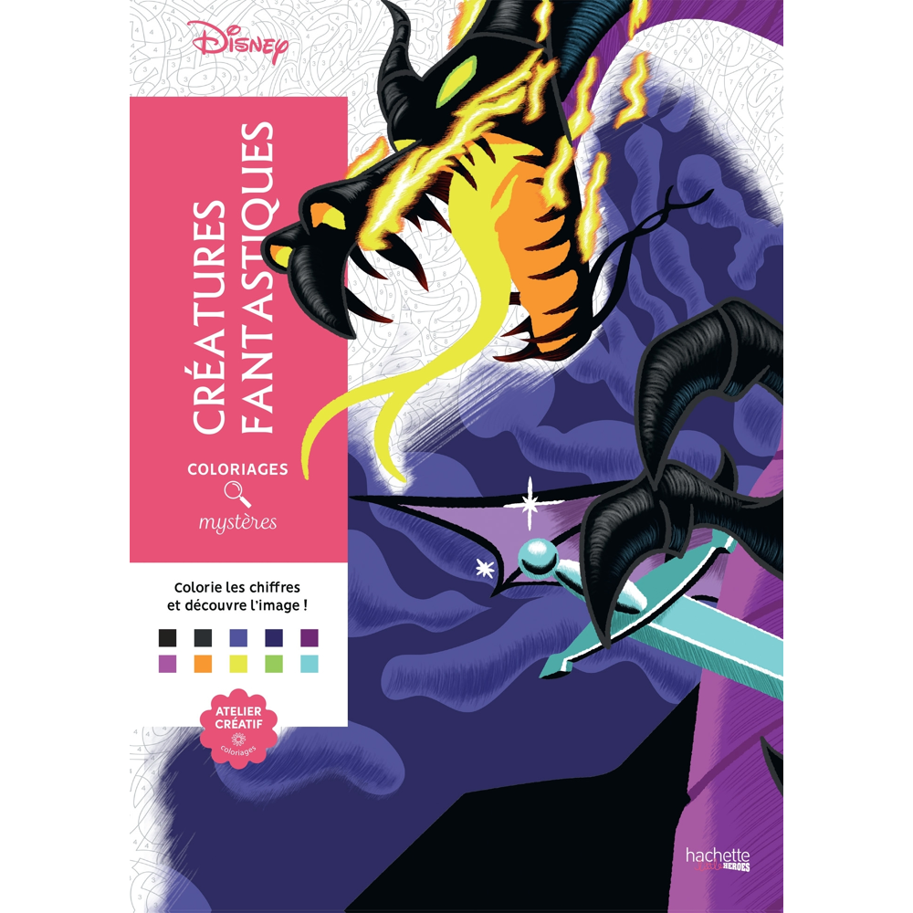 Coloriages mystères Disney - Créatures fantastiques - Coloriez les chiffres et découvrez l'image ! (