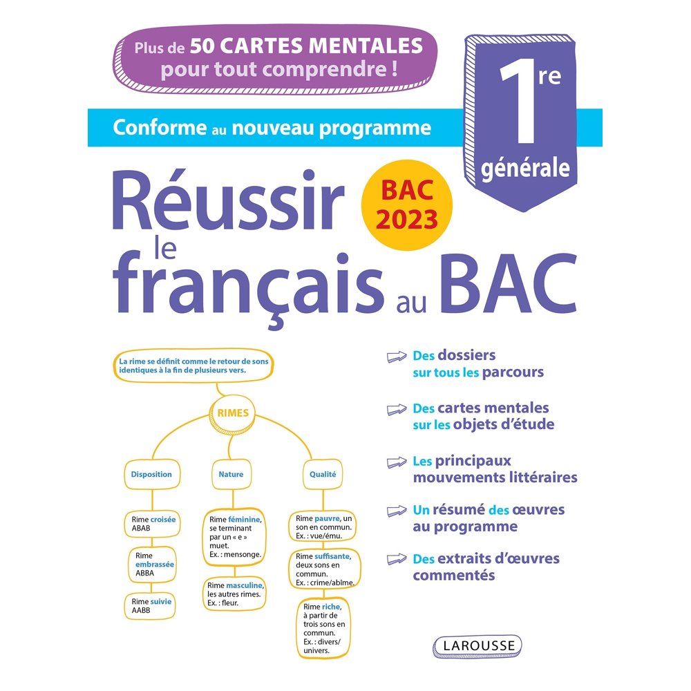 Bac 2023 - Réussir le français au bac, avec des cartes mentales (Broché)