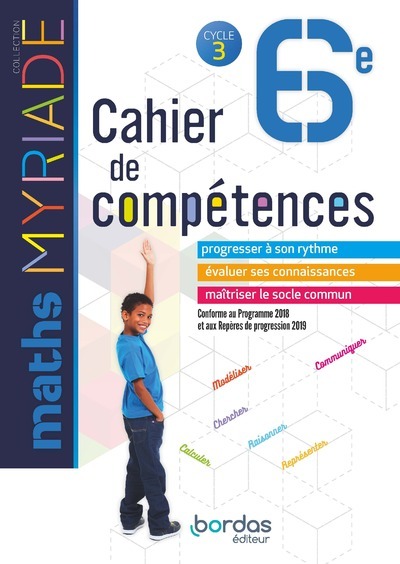 Myriade Maths 6e 2018 Cahier de compétences élève (Broché)