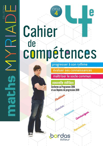 Myriade Maths 4e 2019 Cahier de compétences élève (Broché)