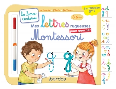 Les livres-ardoises - Mes lettres rugueuses Montessori pour gaucher (Blister)
