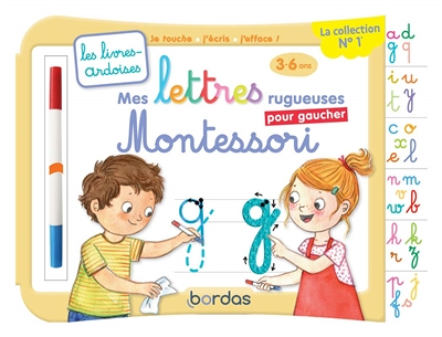Les livres-ardoises - Mes lettres rugueuses Montessori pour gaucher (Blister)