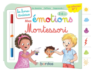 Les livres-ardoises - Mes émotions Montessori (Cartonné)