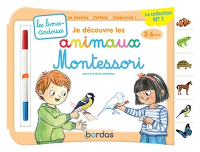 Les livres-ardoises - Je découvre les animaux Montessori (Cartonné)