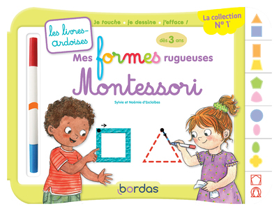 Les livres-ardoises - Mes formes rugueuses Montessori (Cartonné)