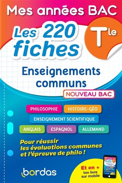 Mes années Bac - Les 200 fiches Enseignements communs Tle (Broché)