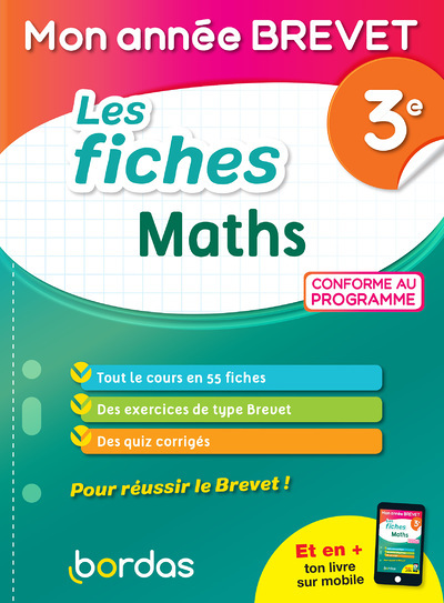 Mon Année Brevet - Les fiches Maths 3e (Broché)