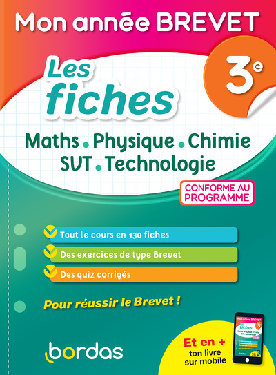 Mon Année Brevet Les fiches Maths Physique Chimie SVT Technologie 3e (Broché)