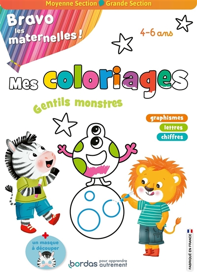 Bravo les maternelles - Mes coloriages - Gentils monstres - Moyenne section et Grande section (Broch