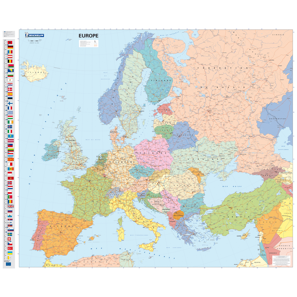 Europe (Politique - plastifiée - sous gaine) (Carte)