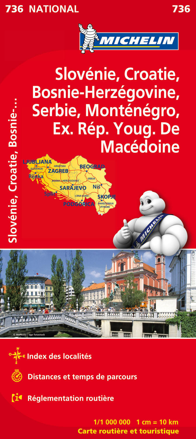 Slovénie, Croatie, Bosnie-Herzégovine, Serbie, Monténégro, Ex. Rép. Youg. De Macédoine (Carte)