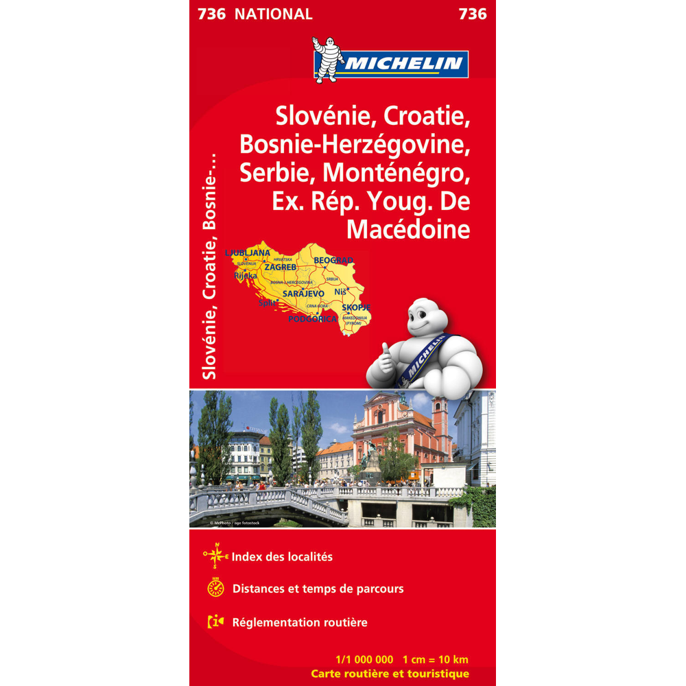 Slovénie, Croatie, Bosnie-Herzégovine, Serbie, Monténégro, Ex. Rép. Youg. De Macédoine (Carte)