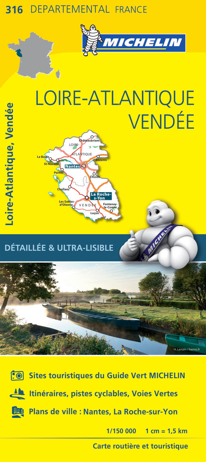 Carte Départemental Michelin Loire-Atlantique, Vendée (Carte)