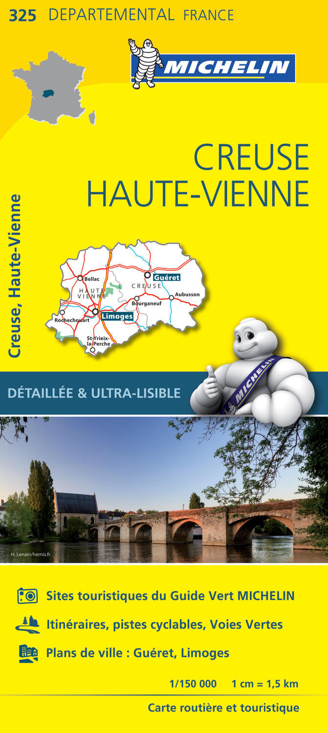 Carte Départemental Michelin Creuse, Haute-Vienne (Carte)