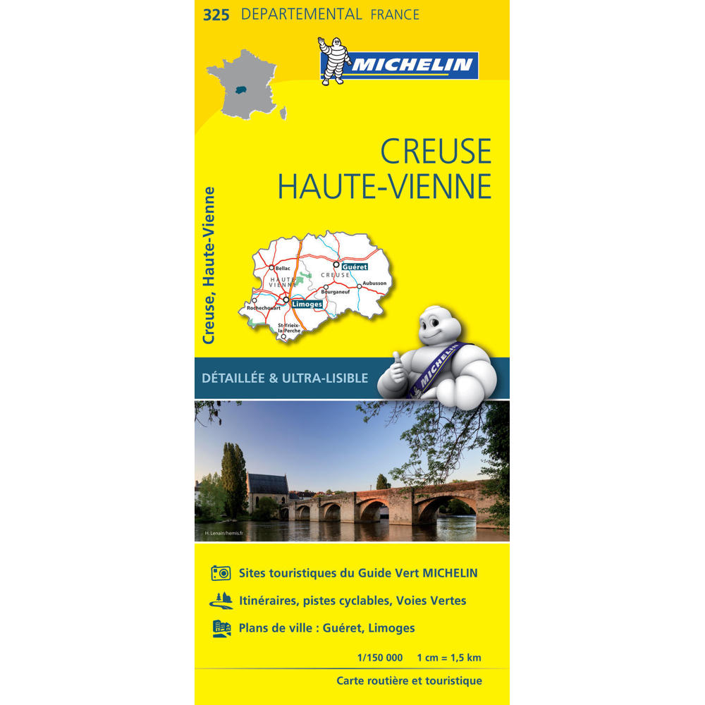 Carte Départemental Michelin Creuse, Haute-Vienne (Carte)