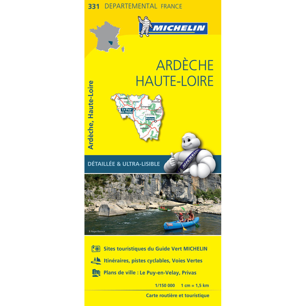 Carte Départemental Michelin Ardèche, Haute-Loire (Carte)