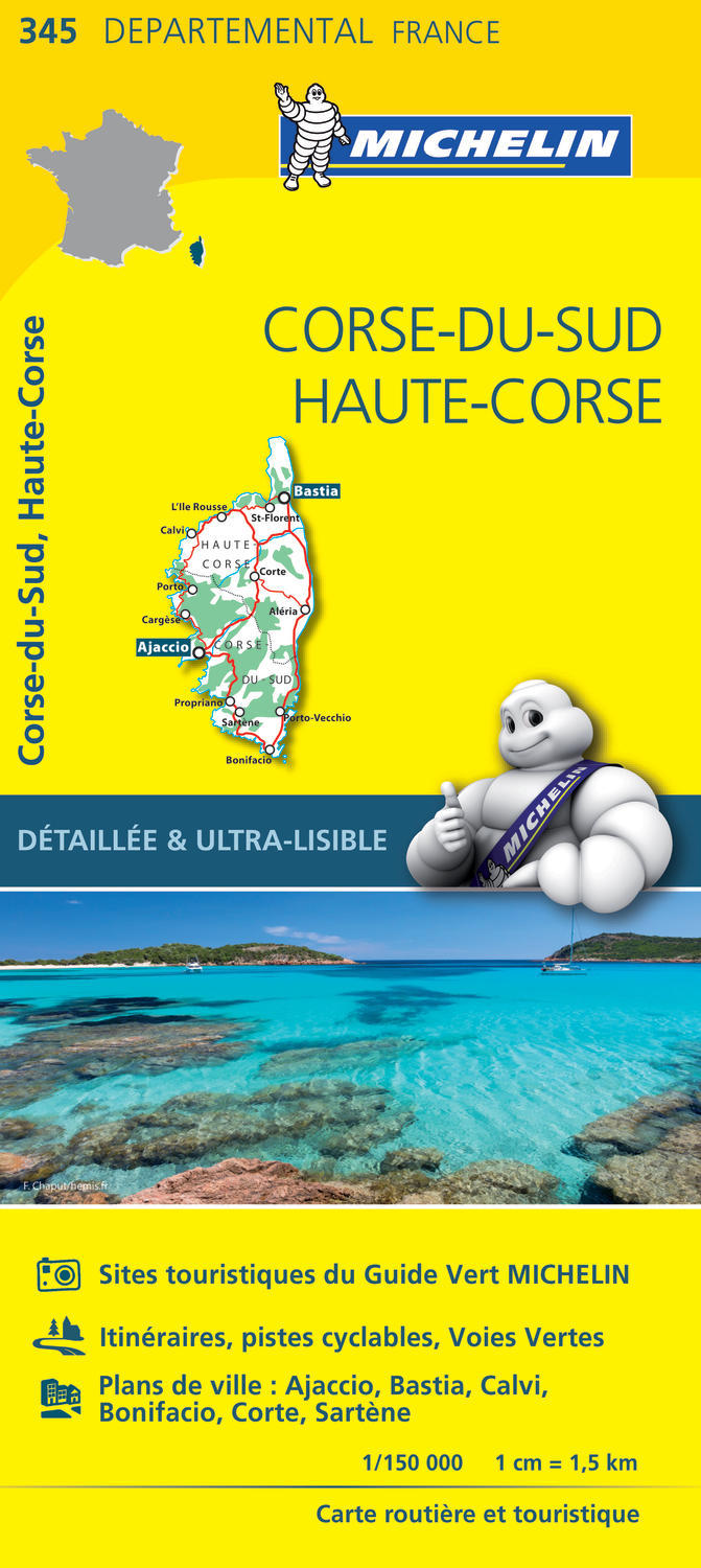 Carte Départemental Michelin Corse-du-Sud, Haute-Corse (Carte)