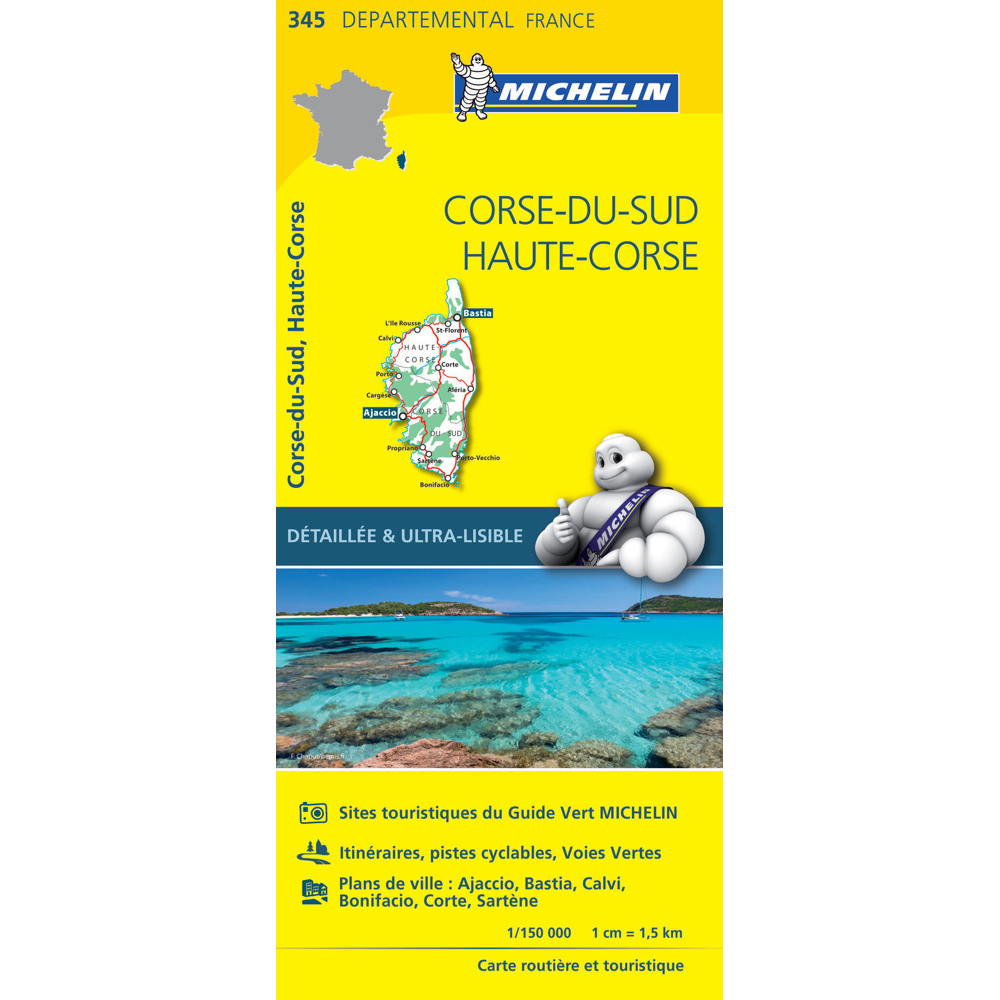 Carte Départemental Michelin Corse-du-Sud, Haute-Corse (Carte)
