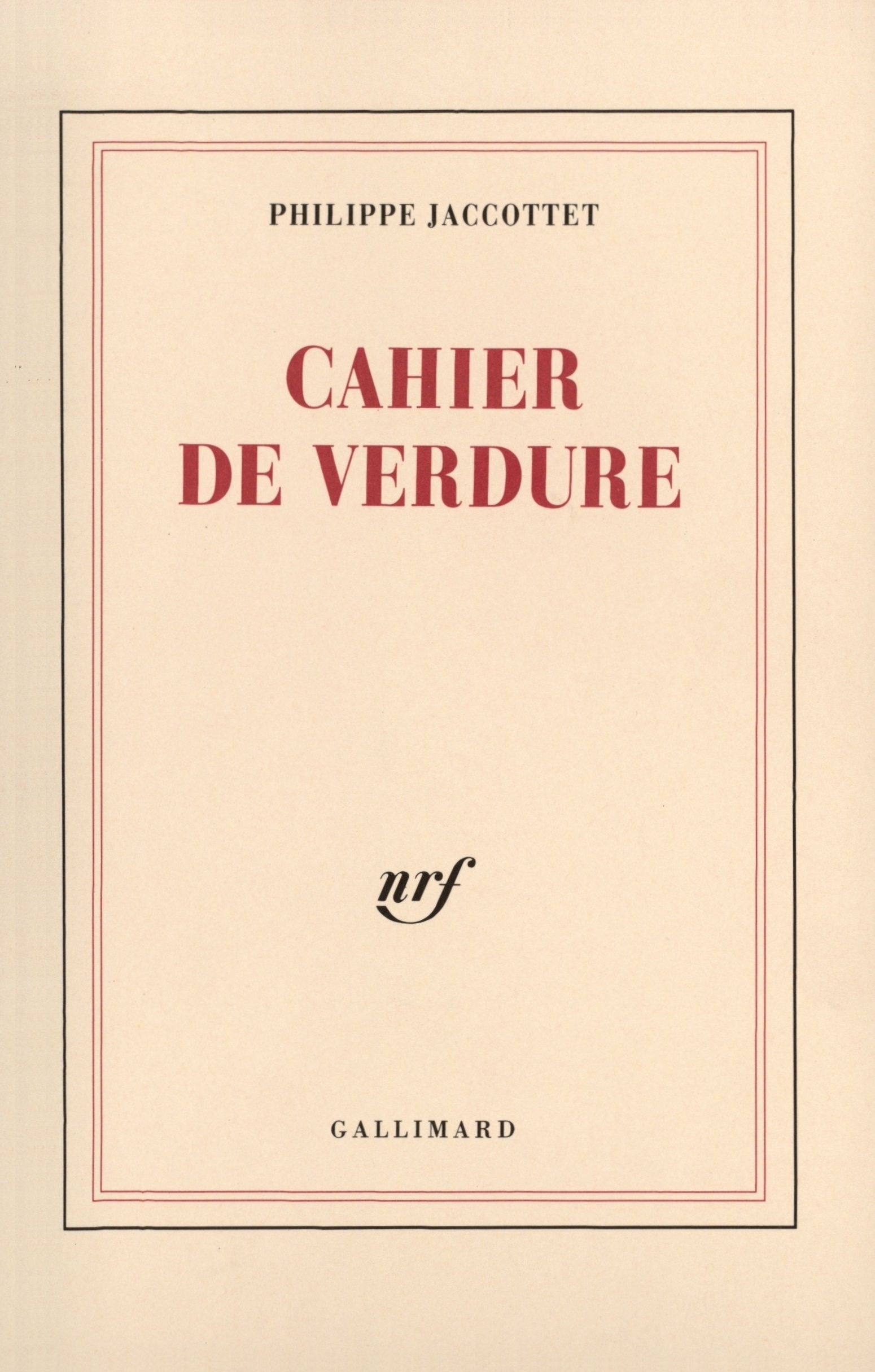 Cahier de verdure (Grand format)