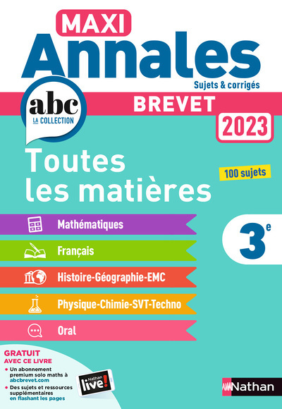 Maxi Annales Brevet 2023-Corrigé (Broché)