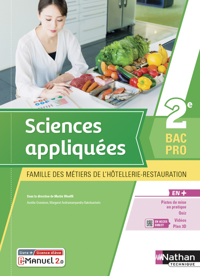 Sciences appliquées 2e Bac Pro MHR - Livre + licence élève - 2021 (Broché)