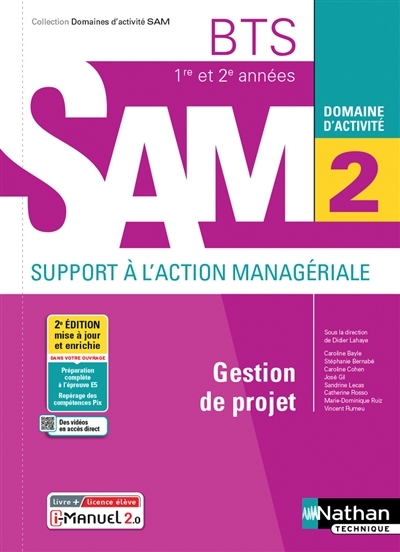 Gestion de projet - BTS SAM 1ère et 2ème années (DOM ACT SAM) Livre + licence élève - 2021 (Broché)