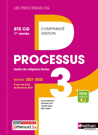 Processus 3 - BTS CG 1ère année (Les processus CG) Livre + licence élève 2021 (Broché)