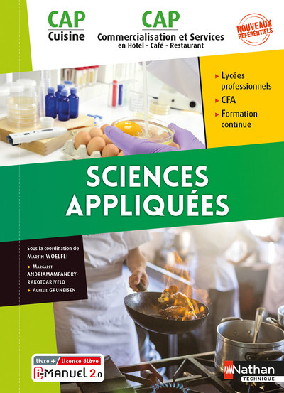 Sciences appliquées - CAP Cuisine/CAP Commercialisation et services en HCR 1/2 Livre + licence élève