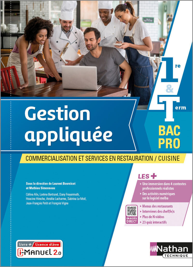 Gestion appliquée 1ère/Term Bac Pro Cuisine/CSR - Livre + Licence élève - 2022 (Broché)