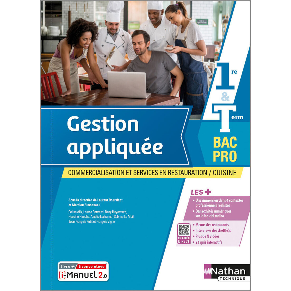 Gestion appliquée 1ère/Term Bac Pro Cuisine/CSR - Livre + Licence élève - 2022 (Broché)