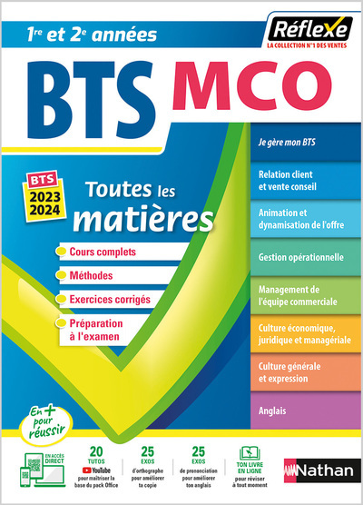 BTS MCO Management commercial opérationnel - BTS MCO 1 et 2 (Toutes les matières - Réflexe N° 7) (Br