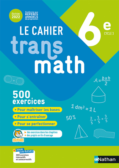 Cahier Transmath 6è 2022 - Cahier de l'élève (Broché)