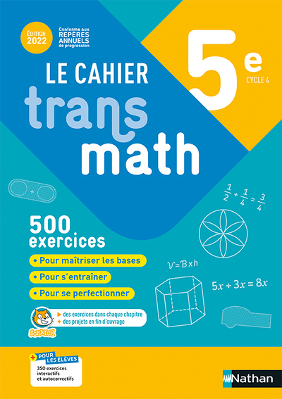 Cahier Transmath 5è 2022 - Cahier de l'élève (Broché)