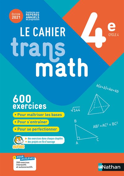 Cahier Transmath 4è - Cahier de l'élève 2021 (Broché)