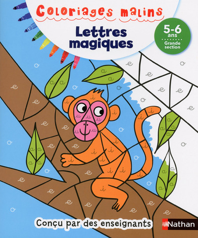Lettres magiques GS 5/6 ans - Coloriages malins (Broché)